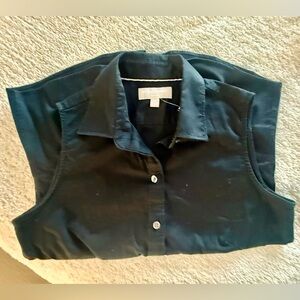 Banana Republic Sleeveless Button-Front Shirt - Black